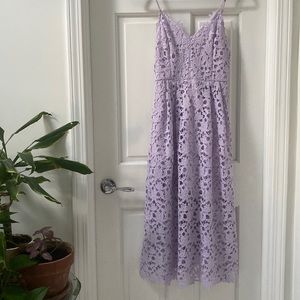 ASTR the label lilac lace midi dress